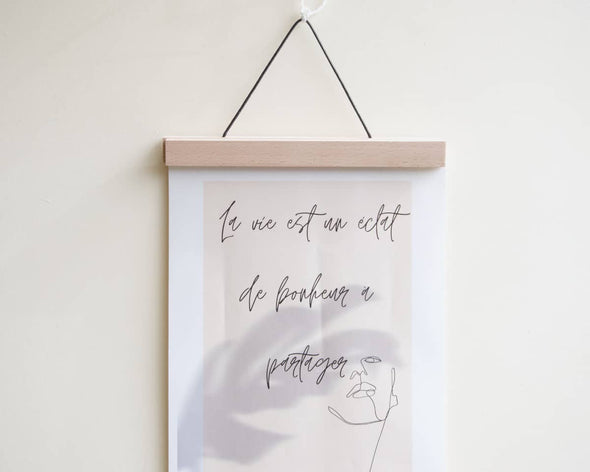 Attache poster suspendu en bois baguette aimantée décoration intérieure fait-main My Cosy Home