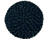 Tapis rond vert noir fait main en crochet coton recyclé Patate Studio
