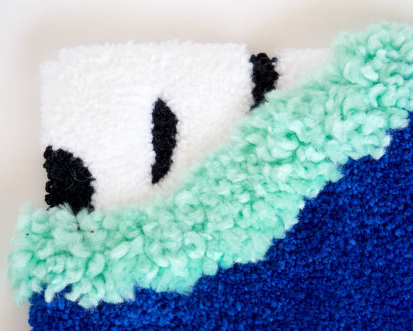 Tufting deco murale zoom laine colorée tendance et originale