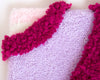 Tissage decoratif mural zoom laine douce violette et rose