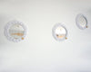 Décoration murale trio de miroirs ronds en macramé blancs fait-main En vie de boheme