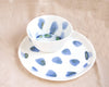Bol céramique rond artisanal blanc design et décoratif avec assiette