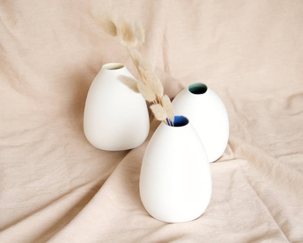 Soliflore en faïence strié H44cm - blanc - ANAS Soliflore en faïence strié H44cm - blanc - ANAS